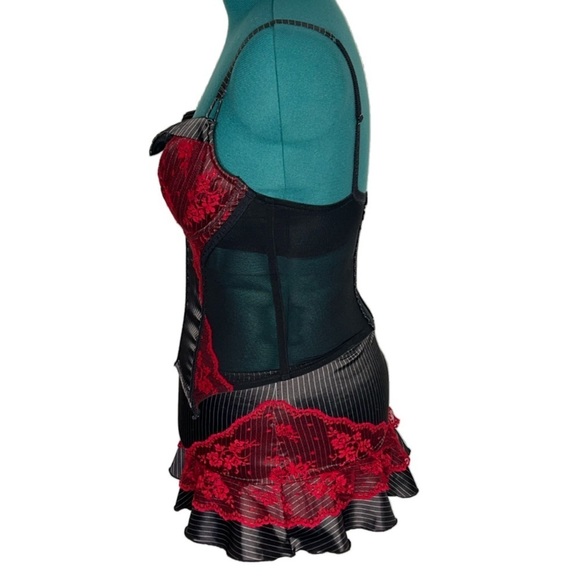 2 piece maid/schoolgirl lingerie set w/ fish one bodice and lace detail size M - Picture 2 of 12